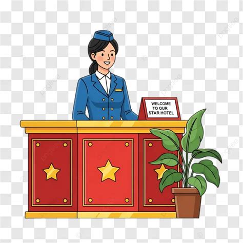 friendly hotel receptionist welcoming guests  star desk receptionist