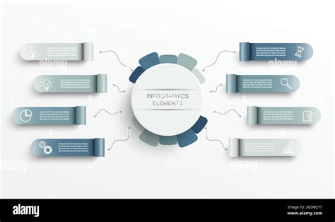 Plantilla Infográfica Vectorial Con Etiqueta De Papel 3d Círculos