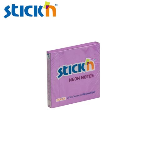 Notas Adhesivas Neón 3×3 Purpura Block Por 100 Hjas Stickn Rimsory