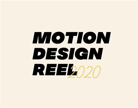 Motion Design Portfolio on Behance