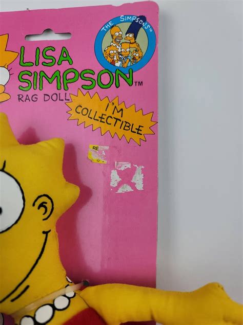 Vintage Lisa Simpson Plush Rag Doll Dan Dee 1990 Buy Me Not Bart 10 In