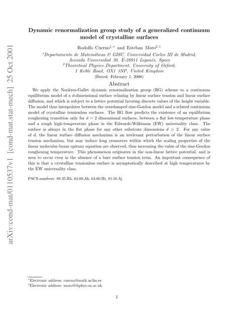 PDF Dynamic Renormalization Group Study Of A Generalized Continuum