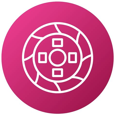 Premium Vector | A pink circle with a white logo on it