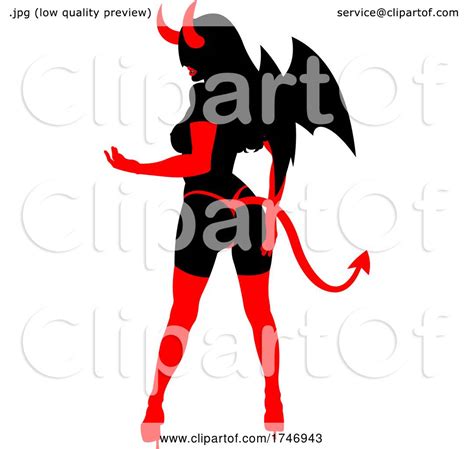 Sexy Female Devil Silhouette By Hit Toon