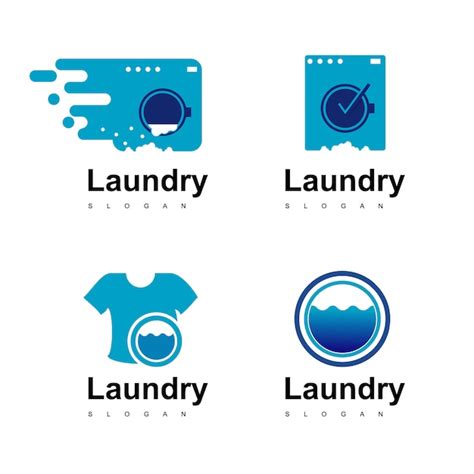 Laundry logo design vector Vector | Premium Download