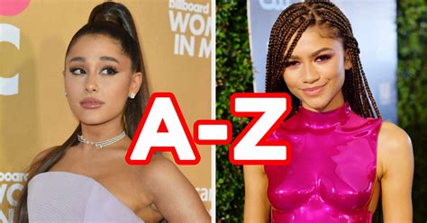 Quiz Choose A Celebrity For Every Letter Of The Alphabet And We Ll Tell You Who Has A Crush On You