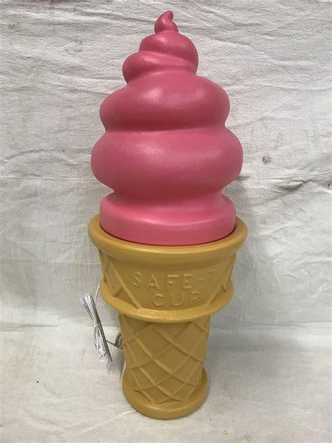 Giant Ice Cream Cone Strawberry Lamp