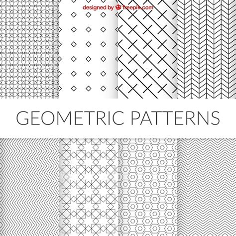 Colección de patrones geométricos Vector Premium