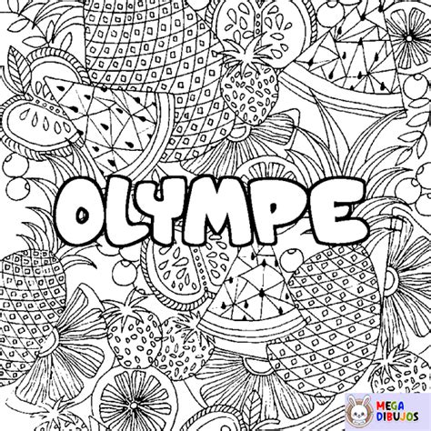 Coloraci N Del Nombre Olympe Decorado Mandala De Frutas Maxi Dibujos