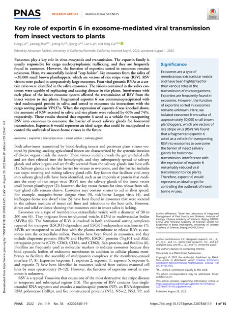 Pdf Key Role Of Exportin In Exosome Mediated Viral Transmission