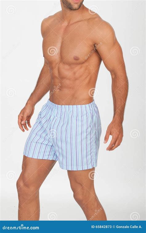 Man With Naked Torso In Underwear Stock Image Image Of Human Muscular 65842873