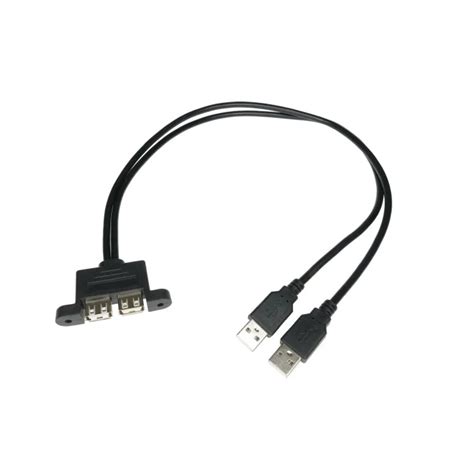 GNIAZDO USB A PODWÓJNE DO OBUDOWY Z PRZEWODEM 50 CM WTYKI USB