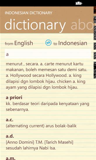 Indonesia Dictionary Kamus Terjemahan Bahasa Inggris Indonesia