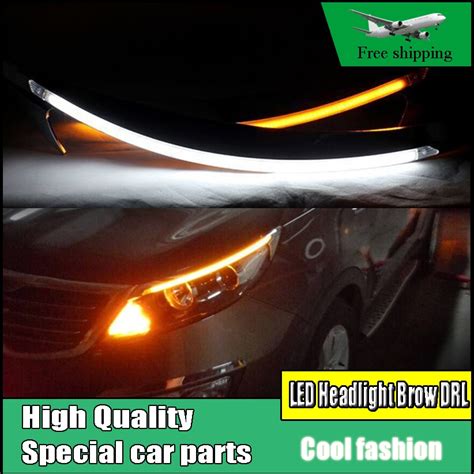 Car Styling LED Headlight Brow Eyebrow Daytime Running Light DRL With