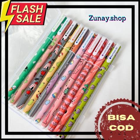 Jual Pulpen Animasi Marbel Kartun Set Isi Pcs Tinta Warna Warni