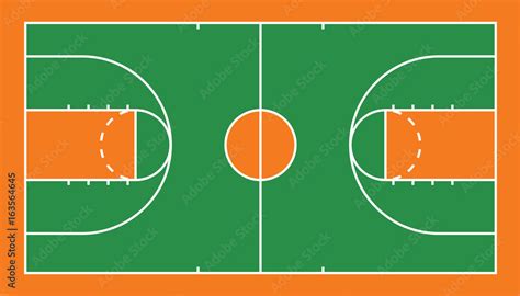 Vector Of Basketball Court Top View Stock Vector Adobe Stock