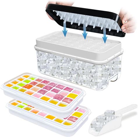 Amazon ZZWILLB Ice Cube Tray Ice Tray With Lid And Bin And Ice