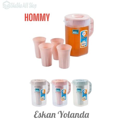 Jual Hommy Teko Eskan Set Yolanda Tempat Air Minum Plastik Isi 4 Gelas