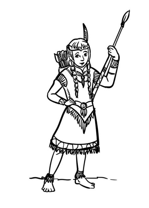 Indian Girl With Guns Coloring Page Download Print Or Color Online
