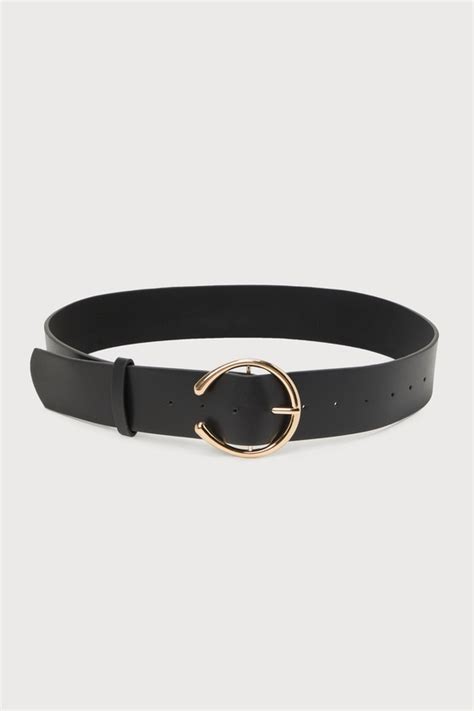 black faux leather belt wide belt oversized buckle belt lulus
