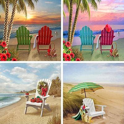 Beach Chairs Paint By Numbers Numeral Paint