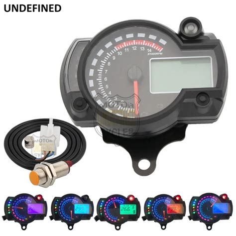 Black Tachometer Motorcycle Speedometer Odometer V Digital Backlight