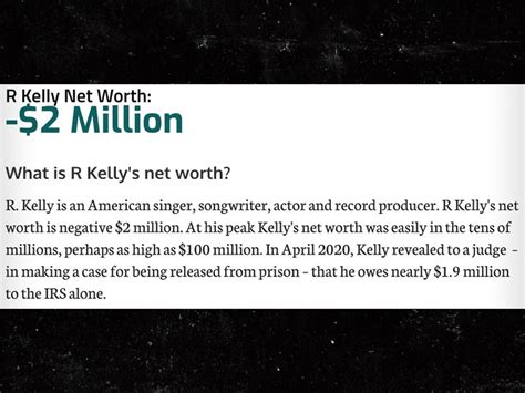 The Rhythm Of Riches: R. Kelly's 2021 Fortune