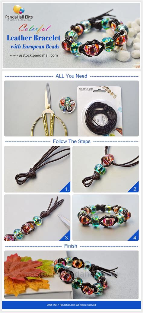 Pandahall Elite Craft Ideas How To Make Colorful Leather Bracelet With