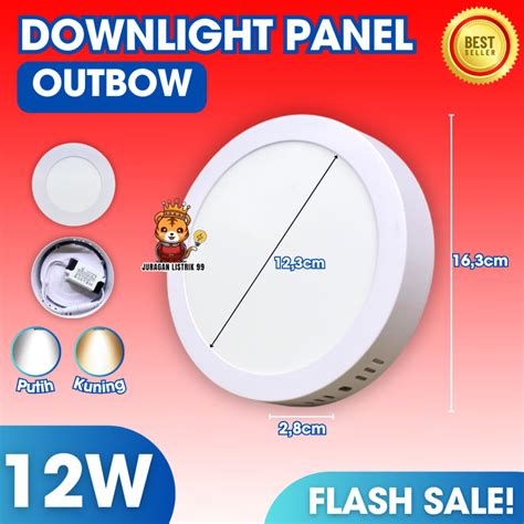 Jual Lampu Downlight Led Panel Outbow Bulat W Watt Lampu