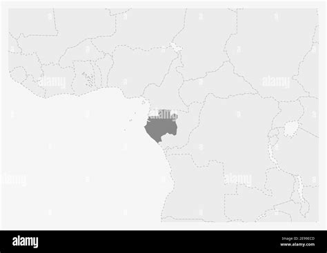 Mapa De África Con Mapa De Gabón Resaltado Mapa Gris De Gabón Con