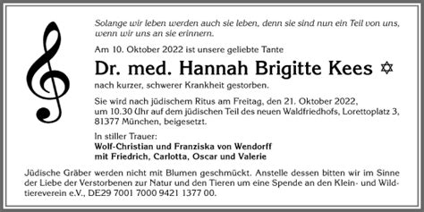 Traueranzeigen Von Hannah Brigitte Kees Allg Uer Zeitung