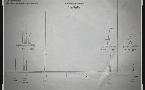 Solved 400991 Mhz H1 1d In Dmso Ret To Dmso249 Ppm