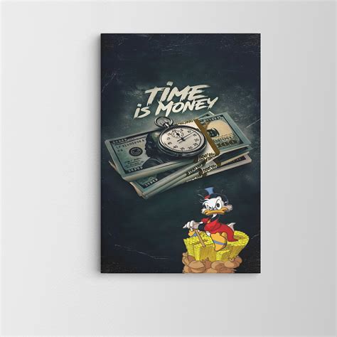 Time Is Money Wall Art Daffy Duck Canvas Dollar Art Canvas Etsy