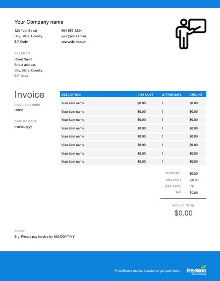 Tutor Invoice Template Free Downloadable Templates Freshbooks