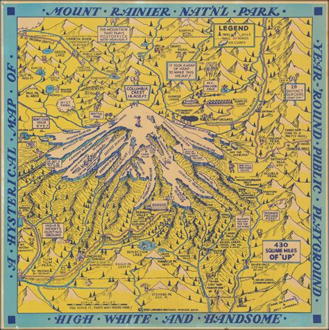 A Hysterical Map Of Mount Rainier Nat N L Park Year Round Public Playground Barry Lawrence