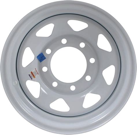 16x6 8h White Spoke 2 Pack Heavy Duty Equipment Trailer Rims Wheels 16