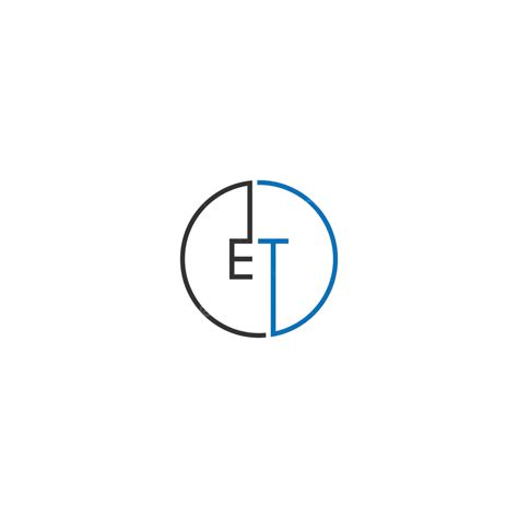 Design Concept Of Et Logo Letters In Shades Of Black And Blue Vector