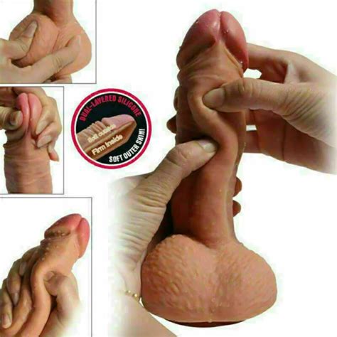 Simulation Dildo Realistic Sliding Foreskin G Spot Stimulate Penis