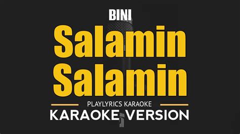 Salamin Salamin Bini Hd Karaoke Youtube