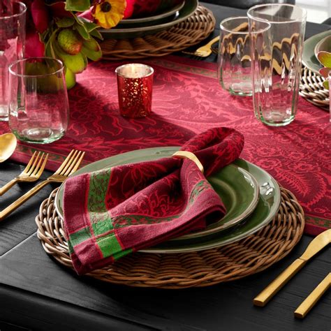 Pomegranate Jacquard Table Runner Williams Sonoma