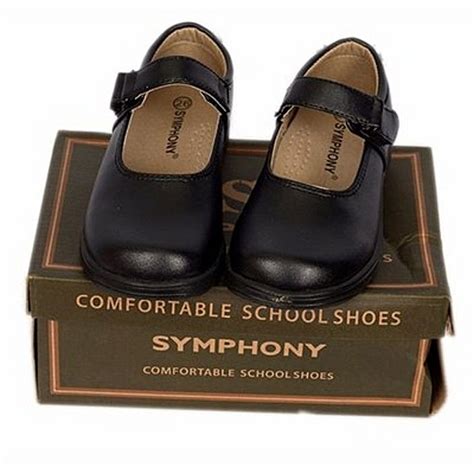 Symphony Girls Leather Comfortable School And Outing Shoes Black