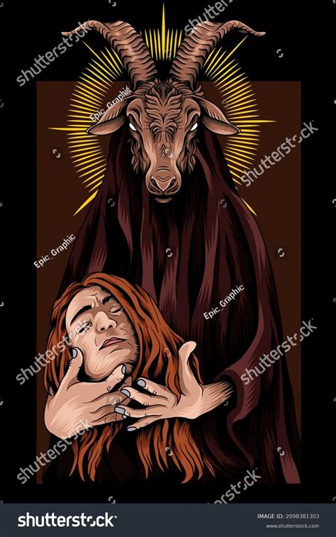 Baphomet Head Girl Vector Illustration Stock Vector (Royalty Free ...