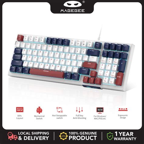 Jual MageGee Mechanical Gaming Keyboard SKY81 98 Hot Swappable Wired 81