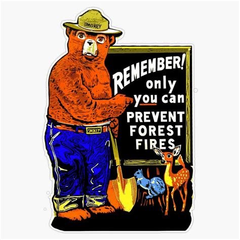 Smokey The Bear Only You Can Prevent Forest Fires Sticker