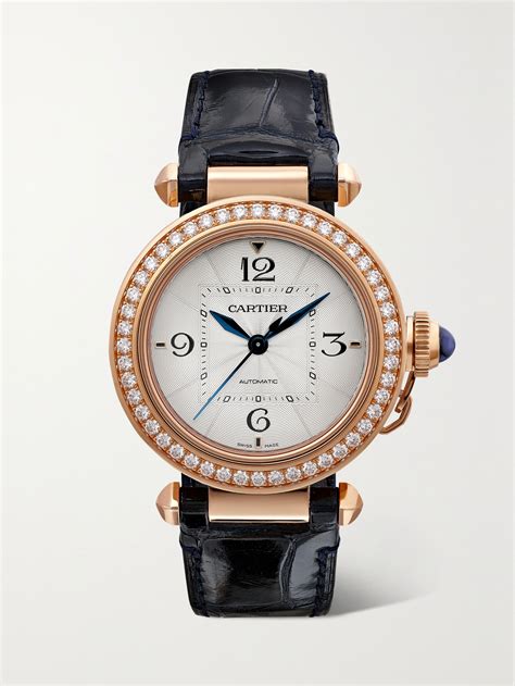 Rose Gold Pasha De Cartier Automatic 35mm 18 Karat Rose Gold Alligator