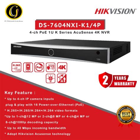 Jual Ds Nxi K P Hikvision Nvr Ch Poe Acusense K Face Capture