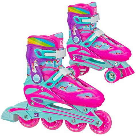 Roller Derby Unicorn 2 In 1 Roller And Inline Adjustable Skates Size 3