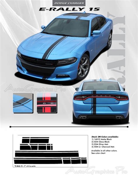 2015 2023 Dodge Charger Hood Stripes E Rally Mopar Decals Vinyl Graphics Racing Stripe Kit