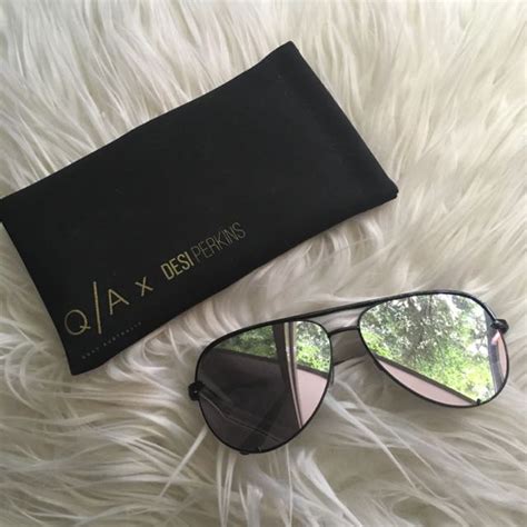 Quay X Desi High Key Black Sunglasses Womens Fashion Accessories On