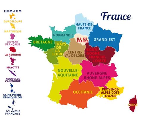 Mapa De Francia Con Regiones Y Departamentos Mapas De Francia Para Descargar E Imprimir